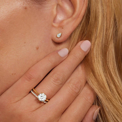 Damla Kesim 1.00 Karat Laboratuvar Pırlanta Küpe 18K - Bold Diamonds