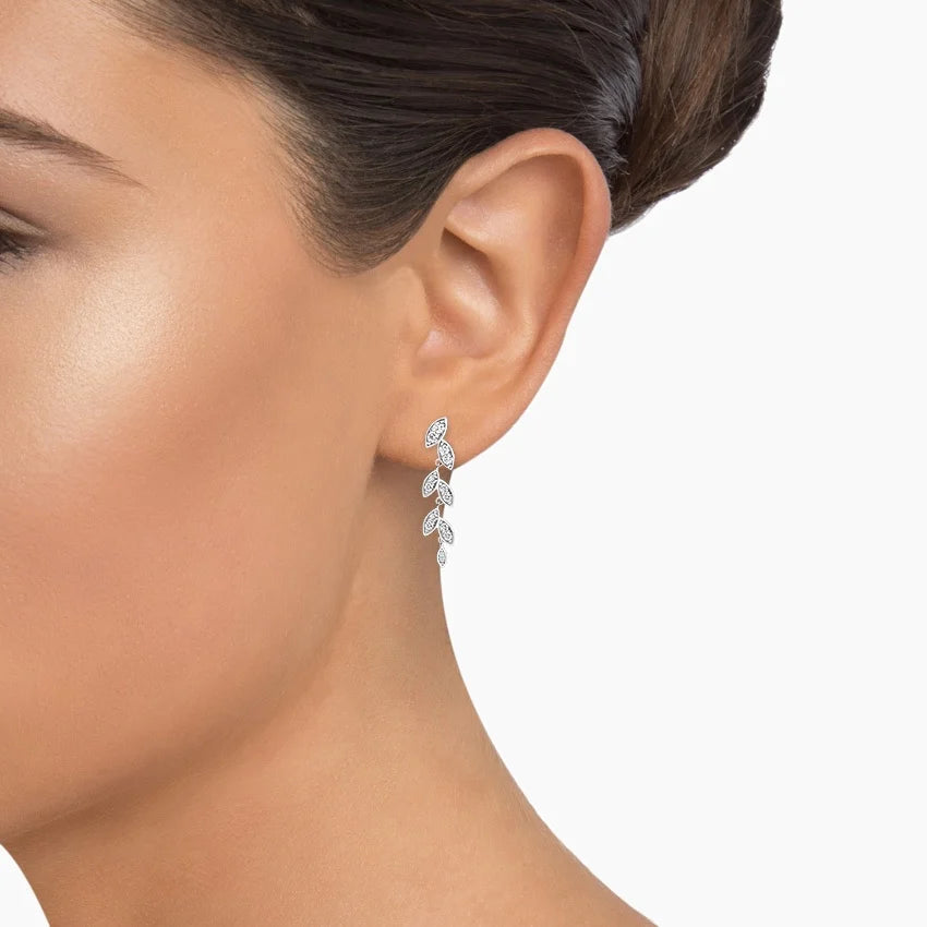 Elara Yaprakları Model 1.00 Karat Laboratuvar Pırlanta Küpe 18K - Bold Diamonds