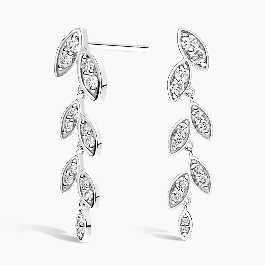 Elara Yaprakları Model 1.00 Karat Laboratuvar Pırlanta Küpe 18K - Bold Diamonds