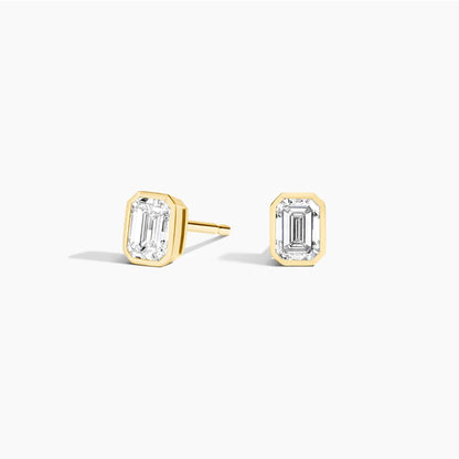 Emerald Kesim 1.00 Karat Laboratuvar Pırlanta Küpe 18K - Bold Diamonds
