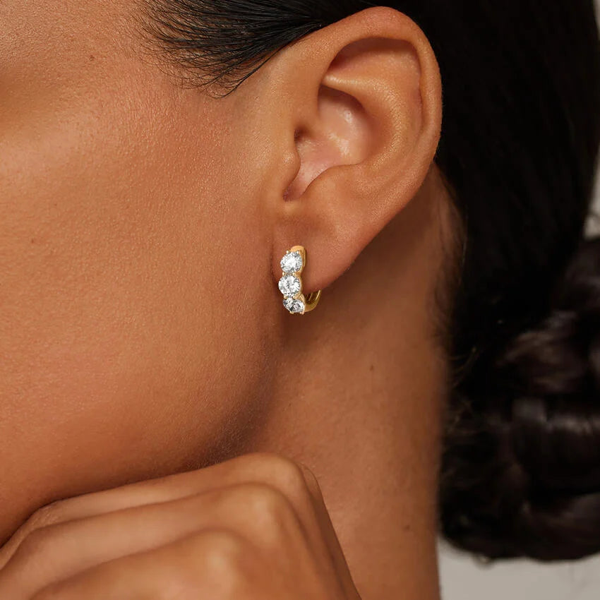 Flora Shine 3.00 Karat Laboratuvar Pırlanta Küpe 18K - Bold Diamonds