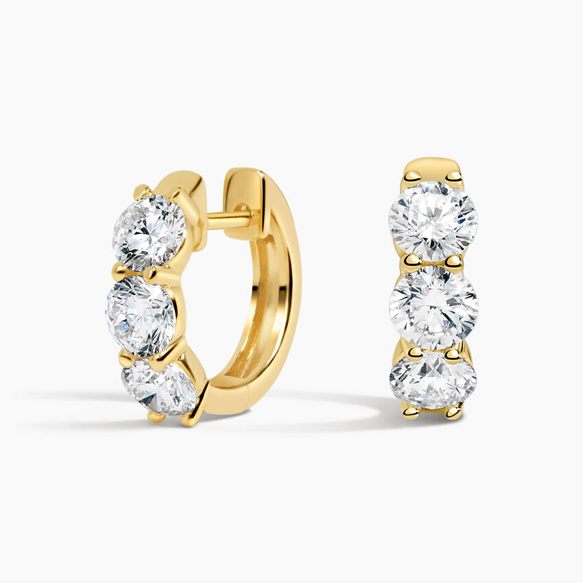 Flora Shine 3.00 Karat Laboratuvar Pırlanta Küpe 18K - Bold Diamonds