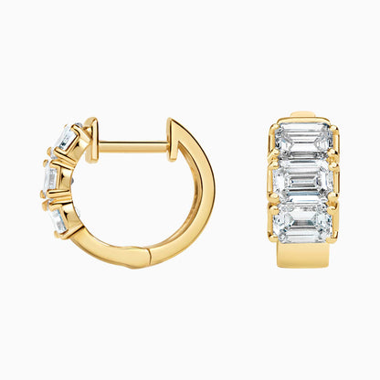 Flora Shine Emerald Kesim 2.00 Karat Laboratuvar Pırlanta Küpe 18K - Bold Diamonds