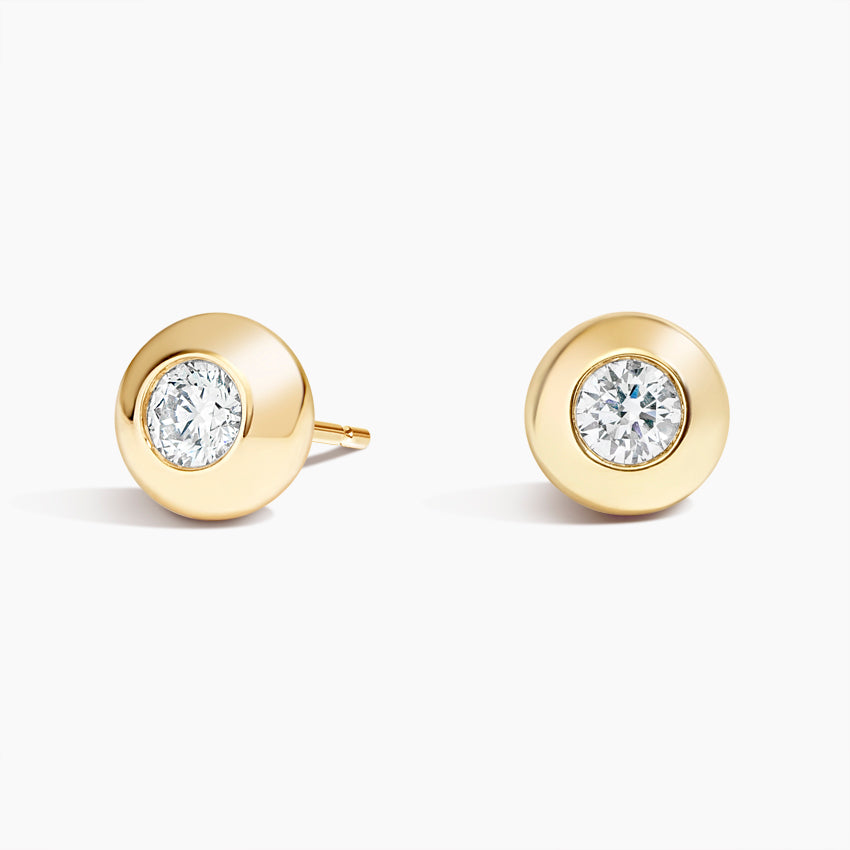 Kabarcık Model 1.00 Karat Laboratuvar Pırlanta Küpe 18K - Bold Diamonds