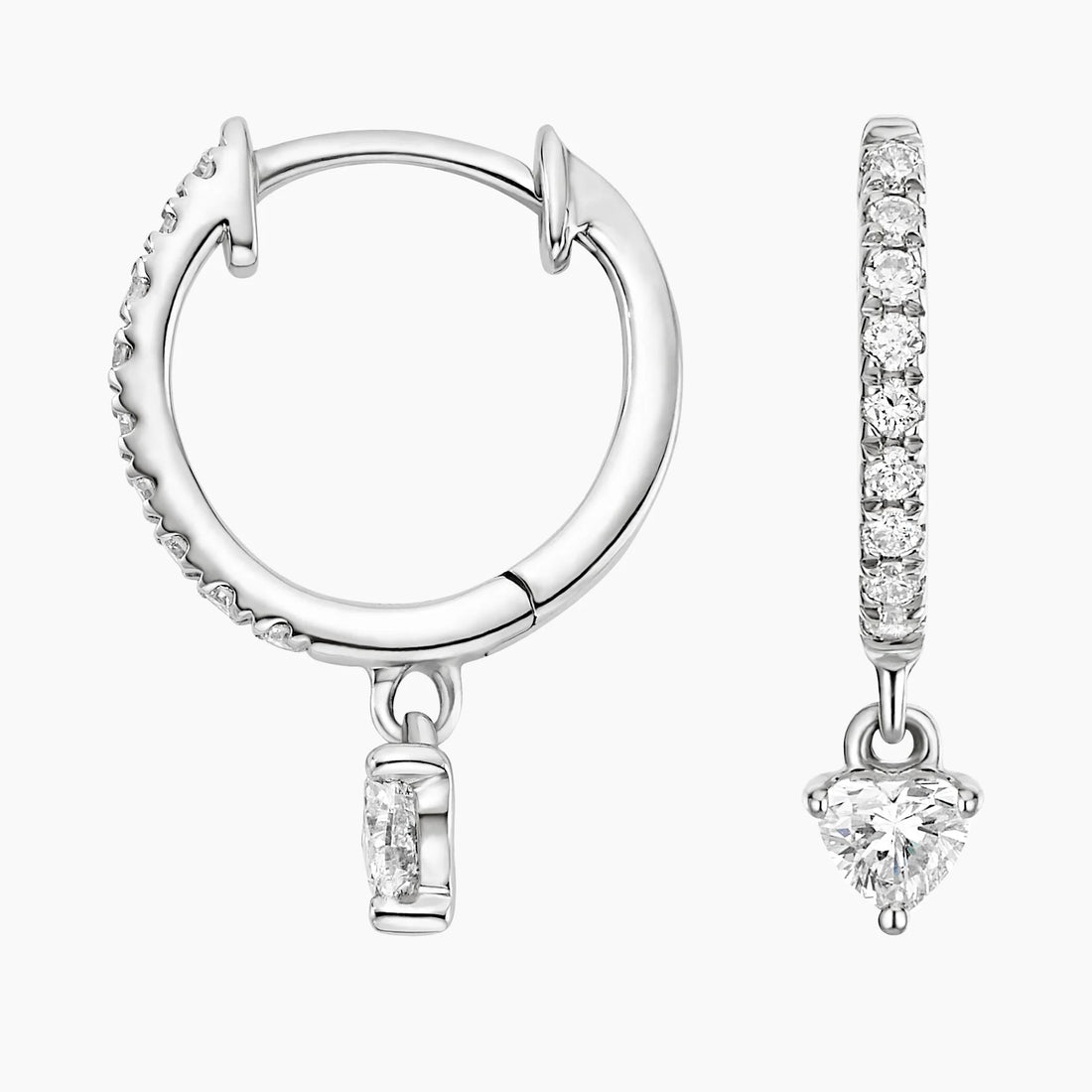 Kalp Kesim  1.00 Karat Laboratuvar Pırlanta Küpe 18K - Bold Diamonds