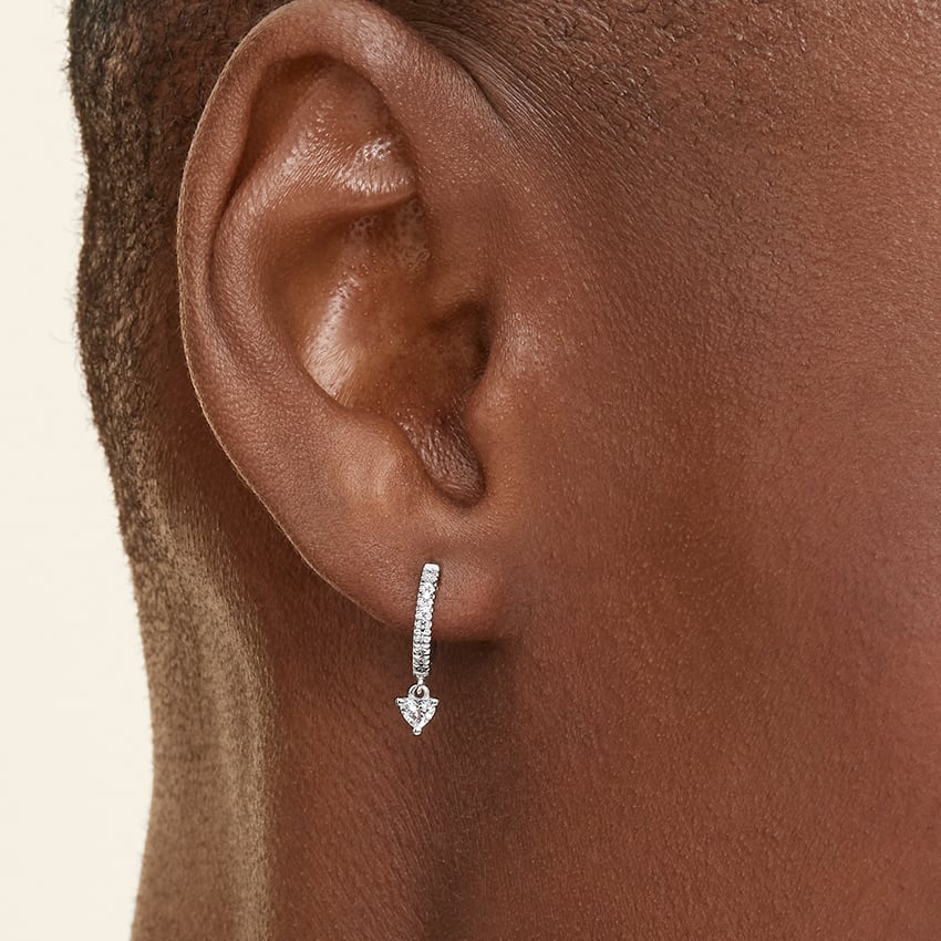 Kalp Kesim  1.00 Karat Laboratuvar Pırlanta Küpe 18K - Bold Diamonds