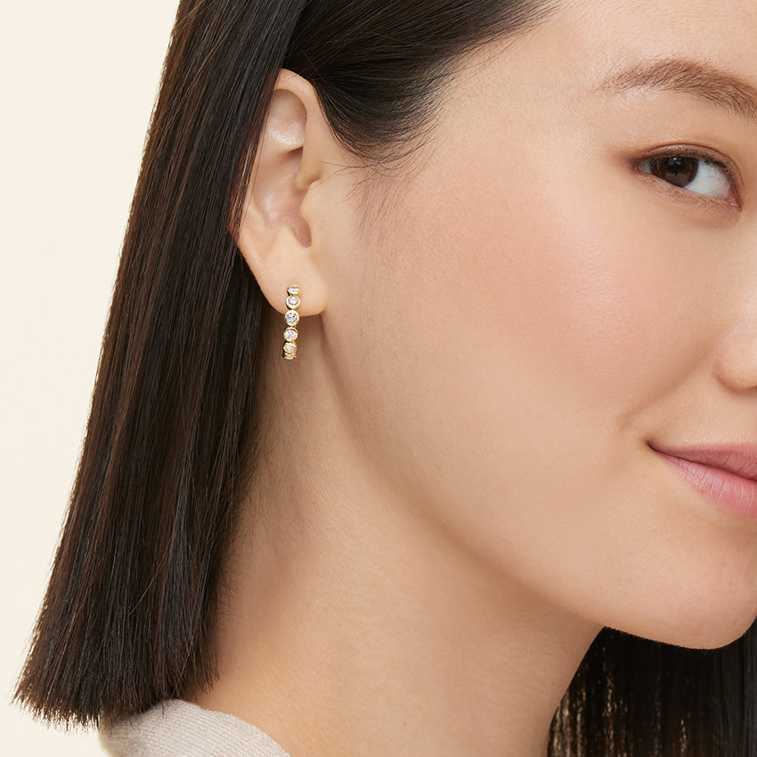 Minimal Glow 1.00 Karat Laboratuvar Pırlanta Küpe 18K - Bold Diamonds