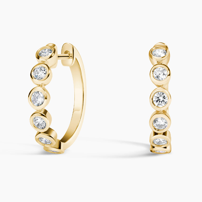 Minimal Glow 1.00 Karat Laboratuvar Pırlanta Küpe 18K - Bold Diamonds