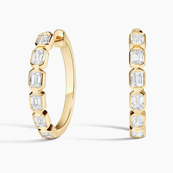 Emerald Kesim 1.00 Karat Taşlı Halka Küpe Laboratuvar Pırlanta