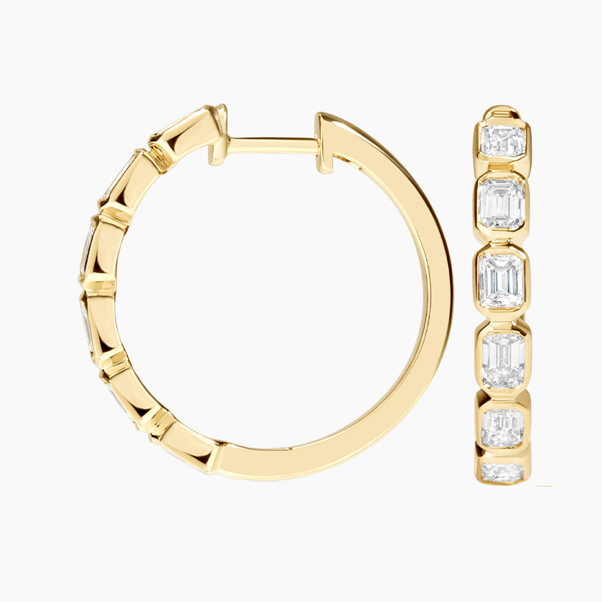 Minimal Glow Emerald 1.00 Karat Laboratuvar Pırlanta Küpe 18K - Bold Diamonds