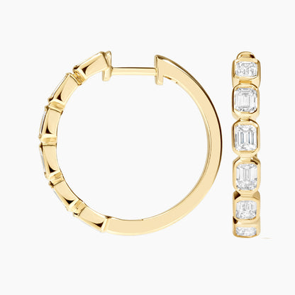 Minimal Glow Emerald 1.00 Karat Laboratuvar Pırlanta Küpe 18K - Bold Diamonds