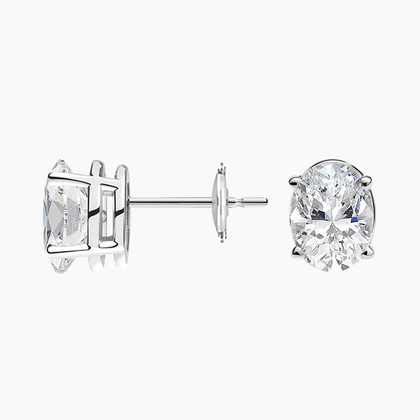 Oval Kesim 2.00 Karat Laboratuvar Pırlanta Küpe 18K - Bold Diamonds