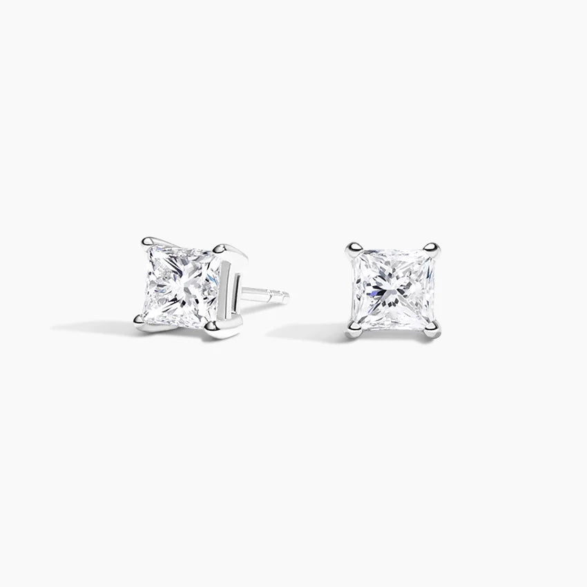 Prenses Kesim 3.00 Karat Laboratuvar Pırlanta Küpe 18K - Bold Diamonds