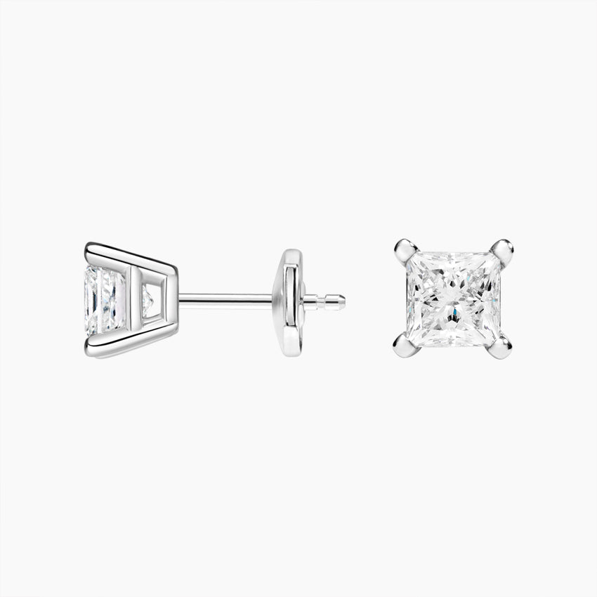Prenses Kesim 2.00 Karat Laboratuvar Pırlanta Küpe 18K - Bold Diamonds