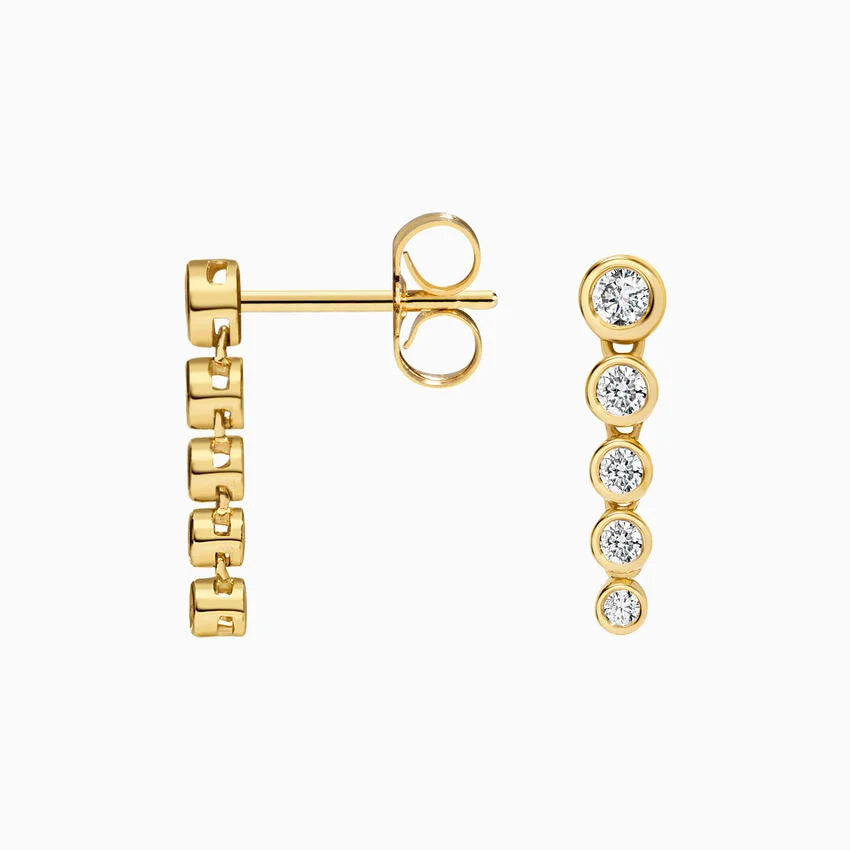 Pure Line 1.00 Karat Laboratuvar Pırlanta Küpe 18K - Bold Diamonds