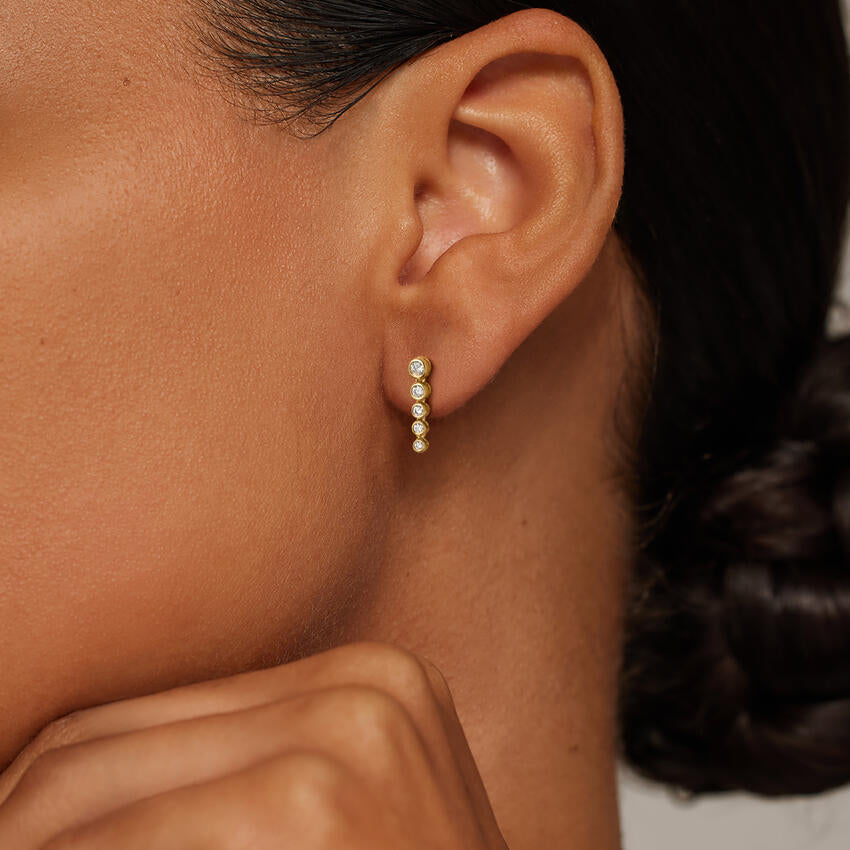 Pure Line 1.00 Karat Laboratuvar Pırlanta Küpe 18K - Bold Diamonds