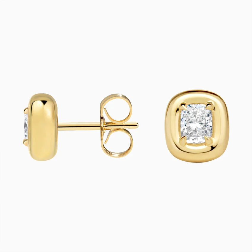 Secret Charm Cushion 1.00 Karat Laboratuvar Pırlanta Küpe 18K - Bold Diamonds