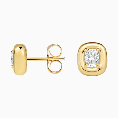 Secret Charm Cushion 1.00 Karat Laboratuvar Pırlanta Küpe 18K - Bold Diamonds