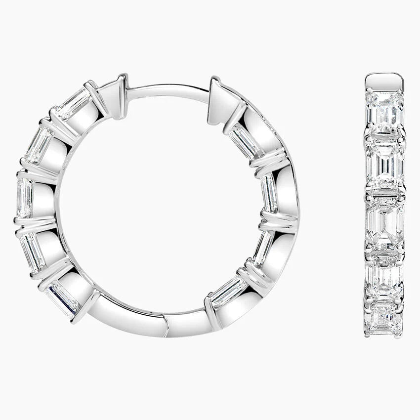 Serenity Emerald Kesim 3.00 Karat Laboratuvar Pırlanta Küpe 18K - Bold Diamonds