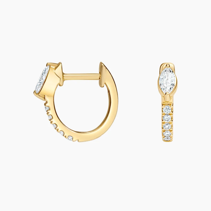 Solar Elegance 1.00 Karat Laboratuvar Pırlanta Küpe 18K - Bold Diamonds