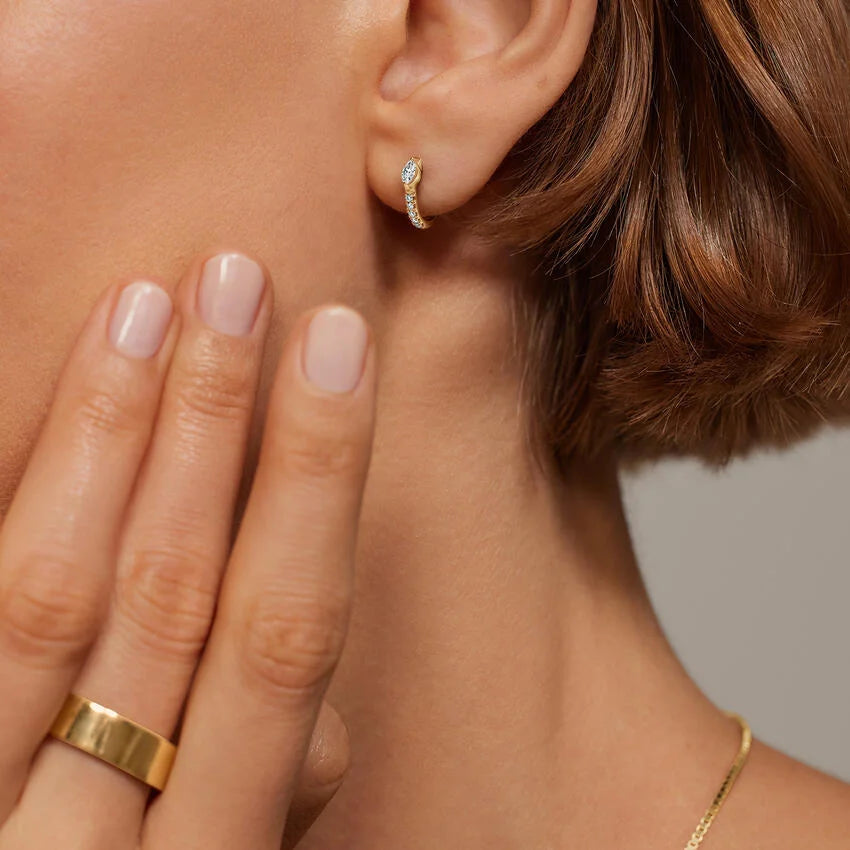 Solar Elegance 1.00 Karat Laboratuvar Pırlanta Küpe 18K - Bold Diamonds