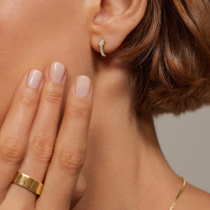 Solar Elegance 1.00 Karat Laboratuvar Pırlanta Küpe 18K - Bold Diamonds