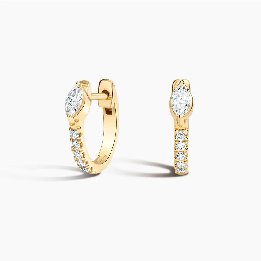 Solar Elegance 1.00 Karat Laboratuvar Pırlanta Küpe 18K - Bold Diamonds