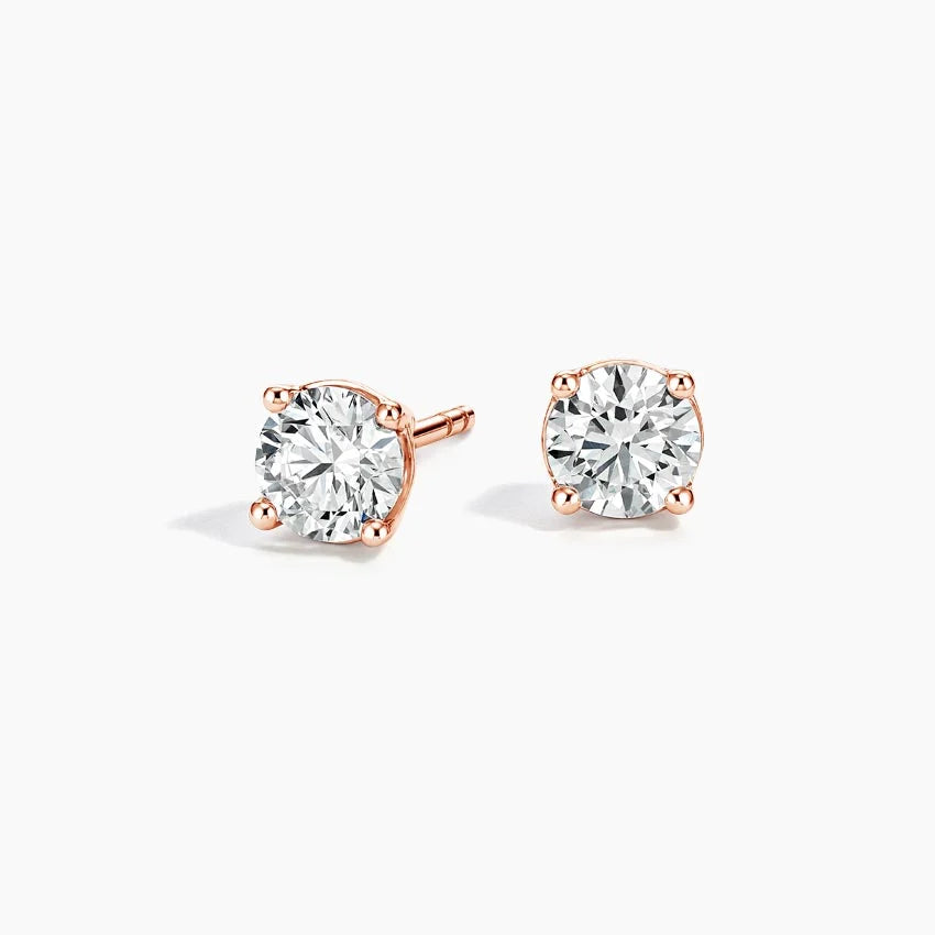 Yuvarlak Kesim 1.00 Karat Laboratuvar Pırlanta Küpe 18K - Bold Diamonds