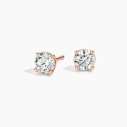 Yuvarlak Kesim 1.00 Karat Laboratuvar Pırlanta Küpe 18K - Bold Diamonds