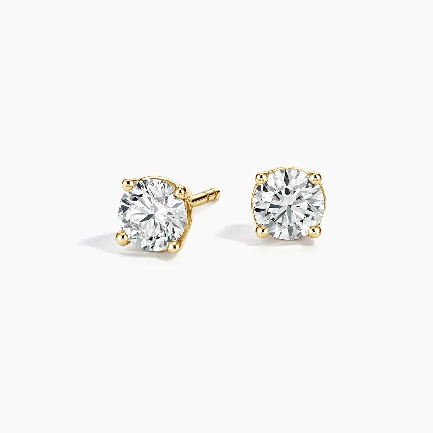Yuvarlak Kesim 1.00 Karat Laboratuvar Pırlanta Küpe 18K - Bold Diamonds