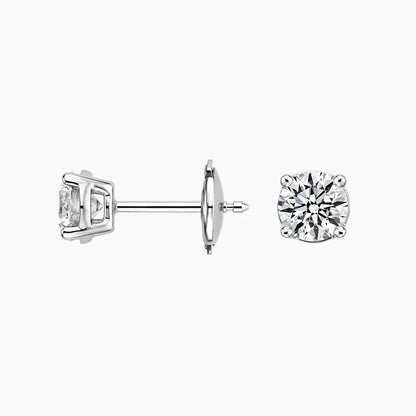 Yuvarlak Kesim 1.00 Karat Laboratuvar Pırlanta Küpe 18K - Bold Diamonds
