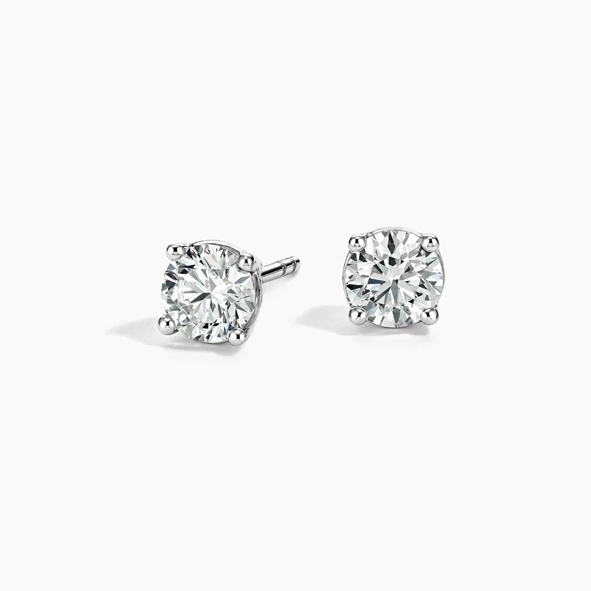 Yuvarlak Kesim 1.00 Karat Laboratuvar Pırlanta Küpe 18K - Bold Diamonds