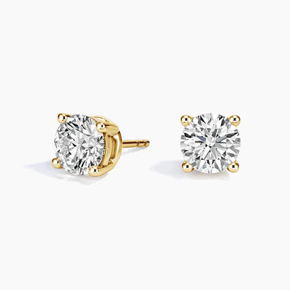 Yuvarlak Kesim 3.00 Karat Laboratuvar Pırlanta Küpe 18K - Bold Diamonds