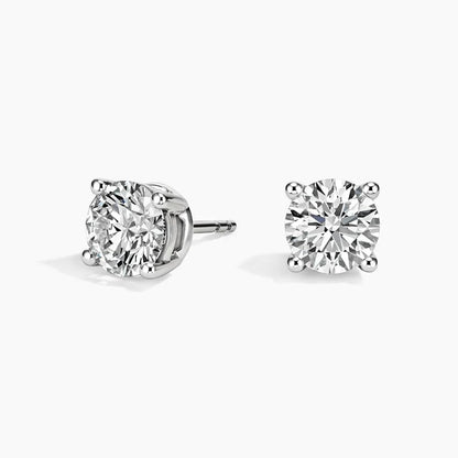 Yuvarlak Kesim 3.00 Karat Laboratuvar Pırlanta Küpe 18K - Bold Diamonds