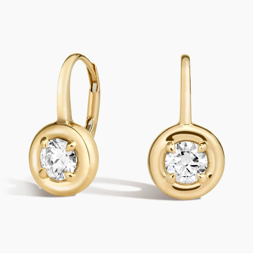 Yuvarlak Kesim Cosmos Işıltısı Tasarım 1.00 Karat Laboratuvar Pırlanta Küpe 18K - Bold Diamonds