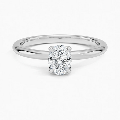 0.50 Karat F-VS Oval Tektaş Laboratuvar Pırlanta Yüzük 18 K - Bold Diamonds