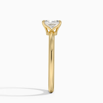 0.50 Karat F-VS Radiant Tektaş Laboratuvar Pırlanta Yüzük 18K - Bold Diamonds