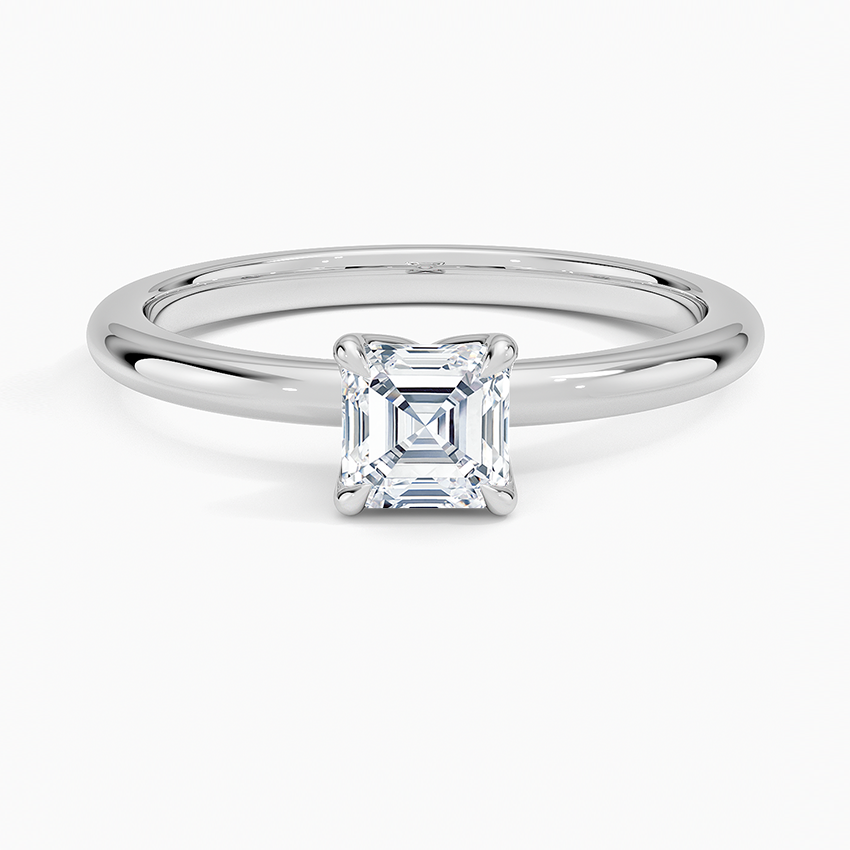 0.50 Karat F-VS Asscher Tektaş Laboratuvar Pırlanta Yüzük 18K - Bold Diamonds