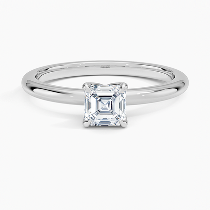 0.50 Karat F-VS Asscher Tektaş Laboratuvar Pırlanta Yüzük 18K - Bold Diamonds