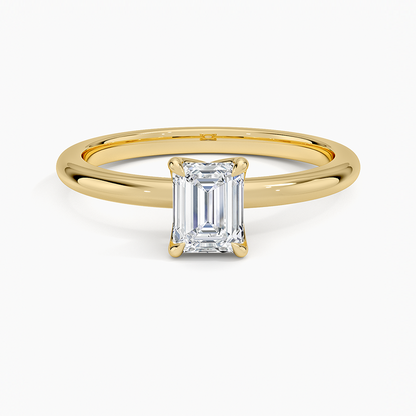 0.50 Karat F-VS  Emerald Tektaş Laboratuvar Pırlanta Yüzük 18K - Bold Diamonds