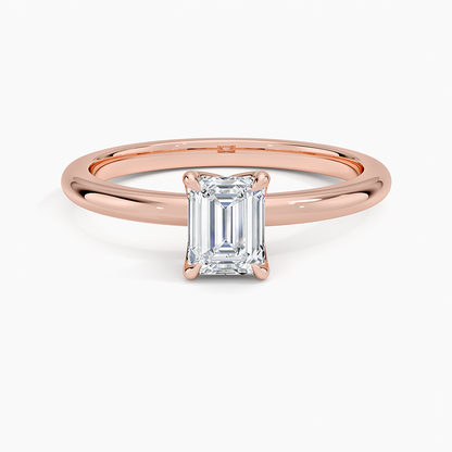 0.50 Karat F-VS  Emerald Tektaş Laboratuvar Pırlanta Yüzük 18K - Bold Diamonds