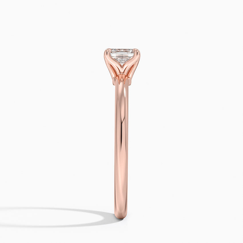 0.50 Karat F-VS Asscher Tektaş Laboratuvar Pırlanta Yüzük 18K - Bold Diamonds