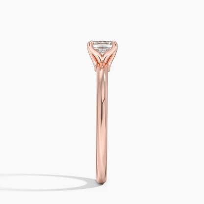 0.50 Karat F-VS Asscher Tektaş Laboratuvar Pırlanta Yüzük 18K - Bold Diamonds