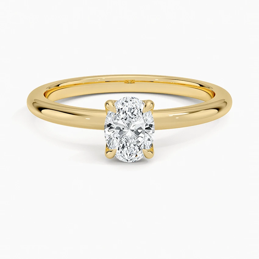 0.50 Karat F-VS Oval Tektaş Laboratuvar Pırlanta Yüzük 18 K - Bold Diamonds