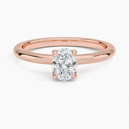 0.50 Karat F-VS Oval Tektaş Laboratuvar Pırlanta Yüzük 18 K - Bold Diamonds