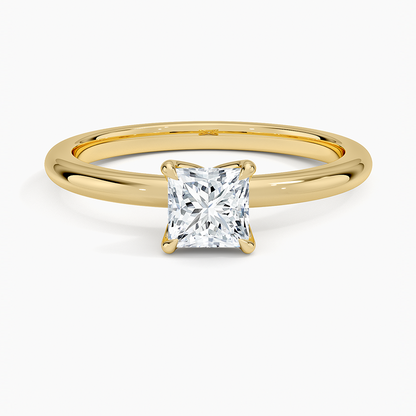 0.50 Karat F-VS Prenses Tektaş Laboratuvar Pırlanta Yüzük 18K - Bold Diamonds