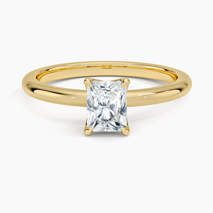 0.50 Karat F-VS Radiant Tektaş Laboratuvar Pırlanta Yüzük 18K - Bold Diamonds