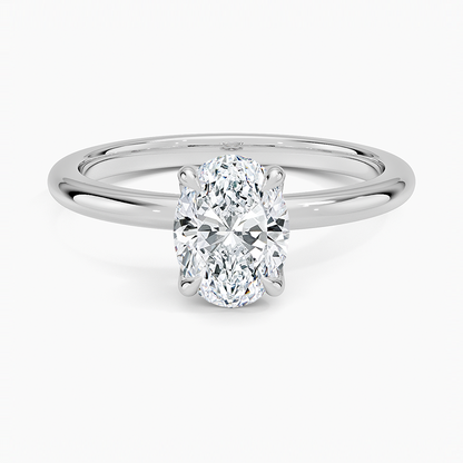 1.00 Karat E-VS Oval Tektaş Laboratuvar Pırlanta Yüzük 18K - Bold Diamonds