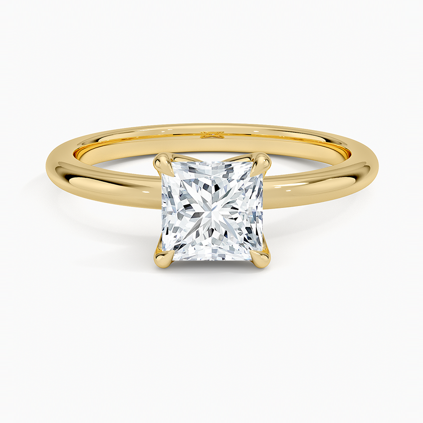 1.00 Karat F-VS Prenses Tektaş Laboratuvar Pırlanta Yüzük 18K - Bold Diamonds