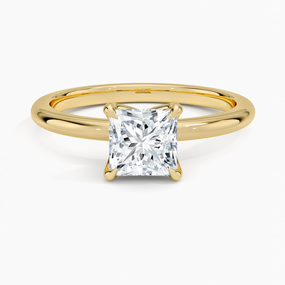 1.00 Karat F-VS Prenses Tektaş Laboratuvar Pırlanta Yüzük 18K - Bold Diamonds